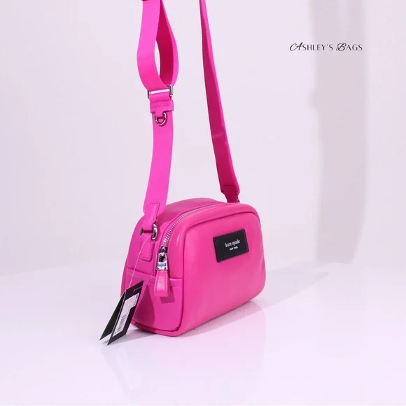 Kate Spade Puffed Satchel Crossbody In Pink Vivid Snapdragon - Picture 3 of 8